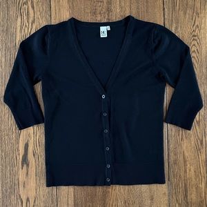 14th & Union Women’s Black Knit Button Up Cardigan, size Medium